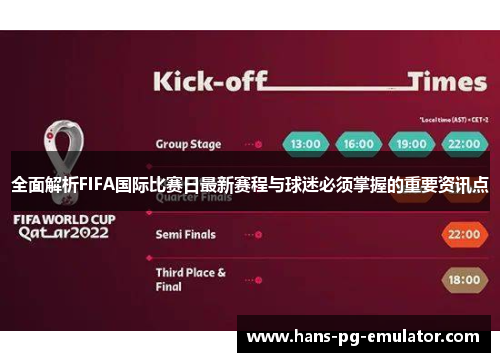 全面解析FIFA国际比赛日最新赛程与球迷必须掌握的重要资讯点